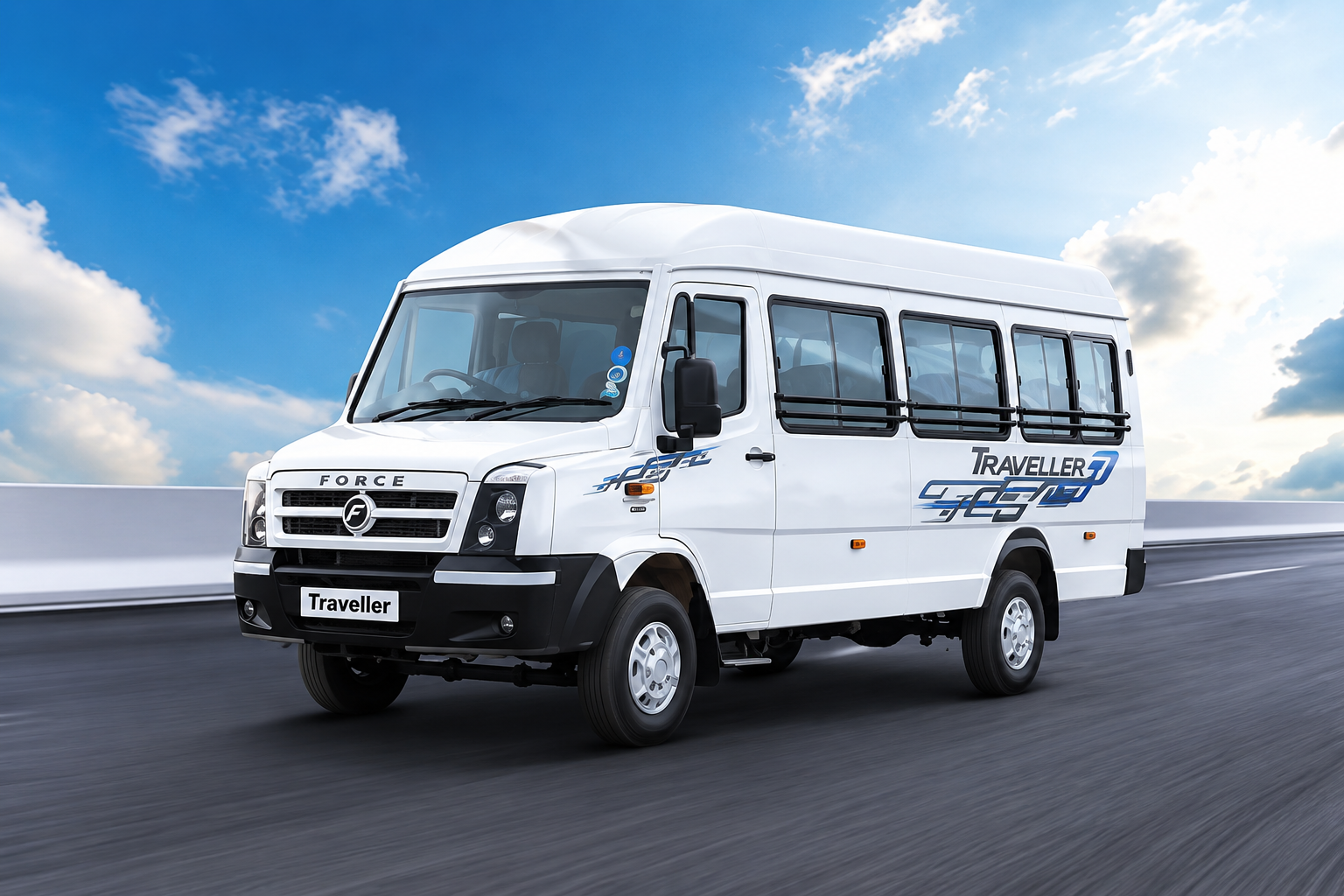 Force Tempo Traveller in Superior White - 20+1 Seater Minibus